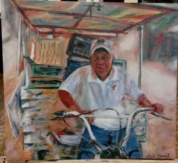 Pintura acrílica sobre lienzo.